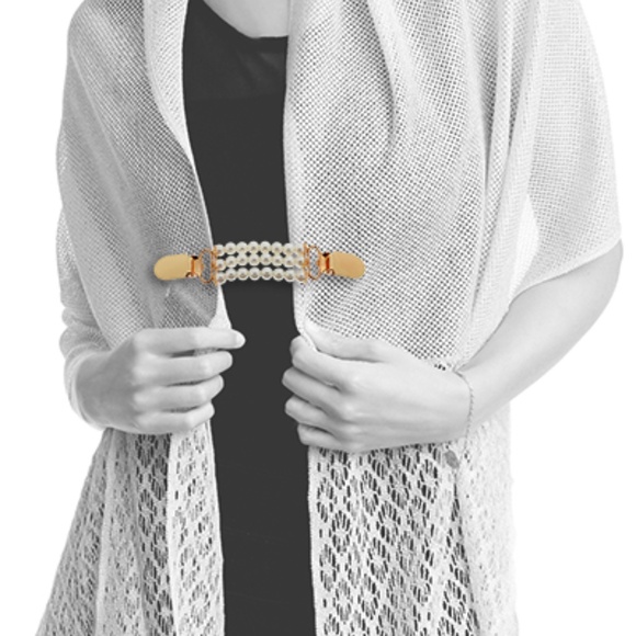 Beads Pearl Dress Shirt Brooch Clips - Picture 3 of 4